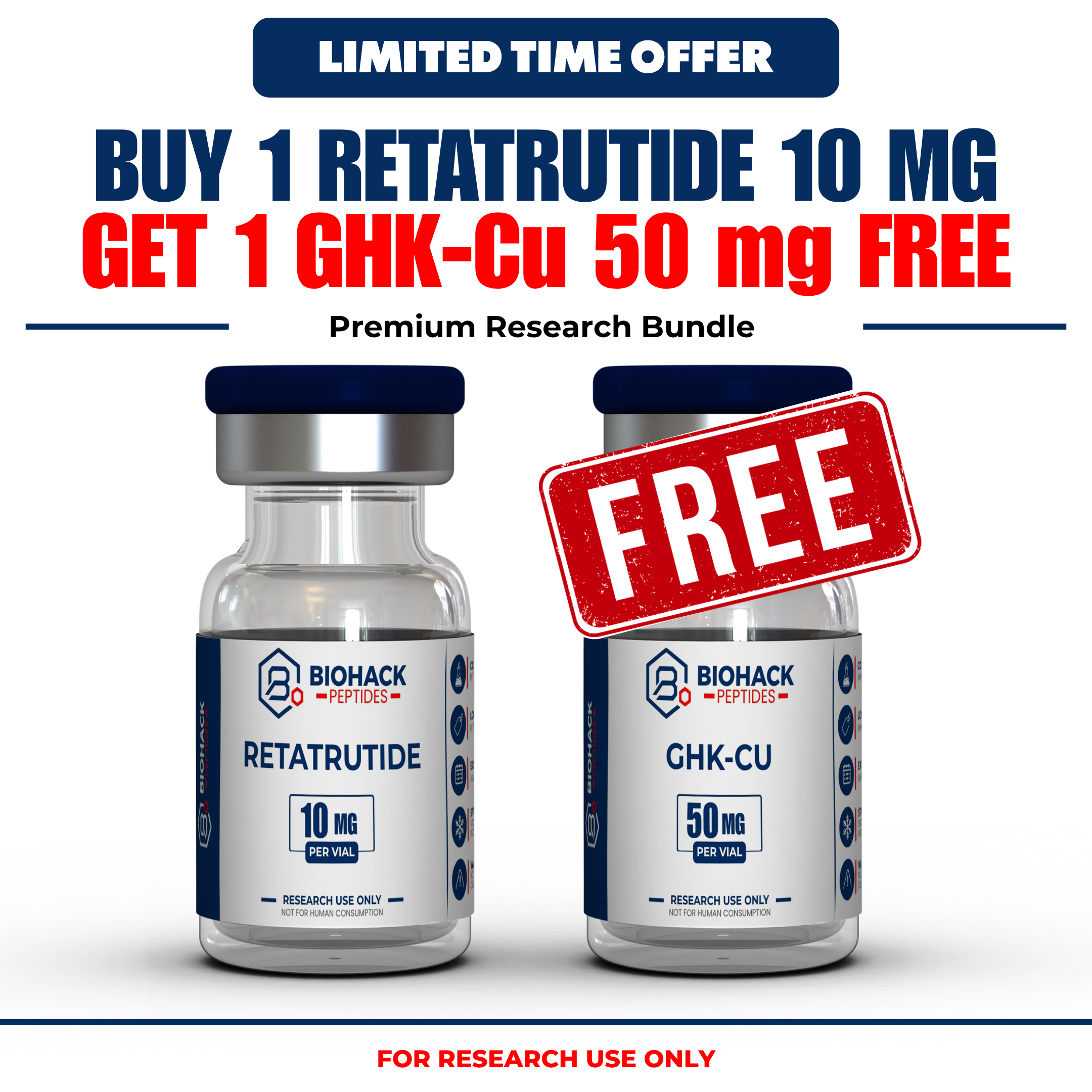 Retatrutide 10 mg and GHK-Cu promotional research bundle