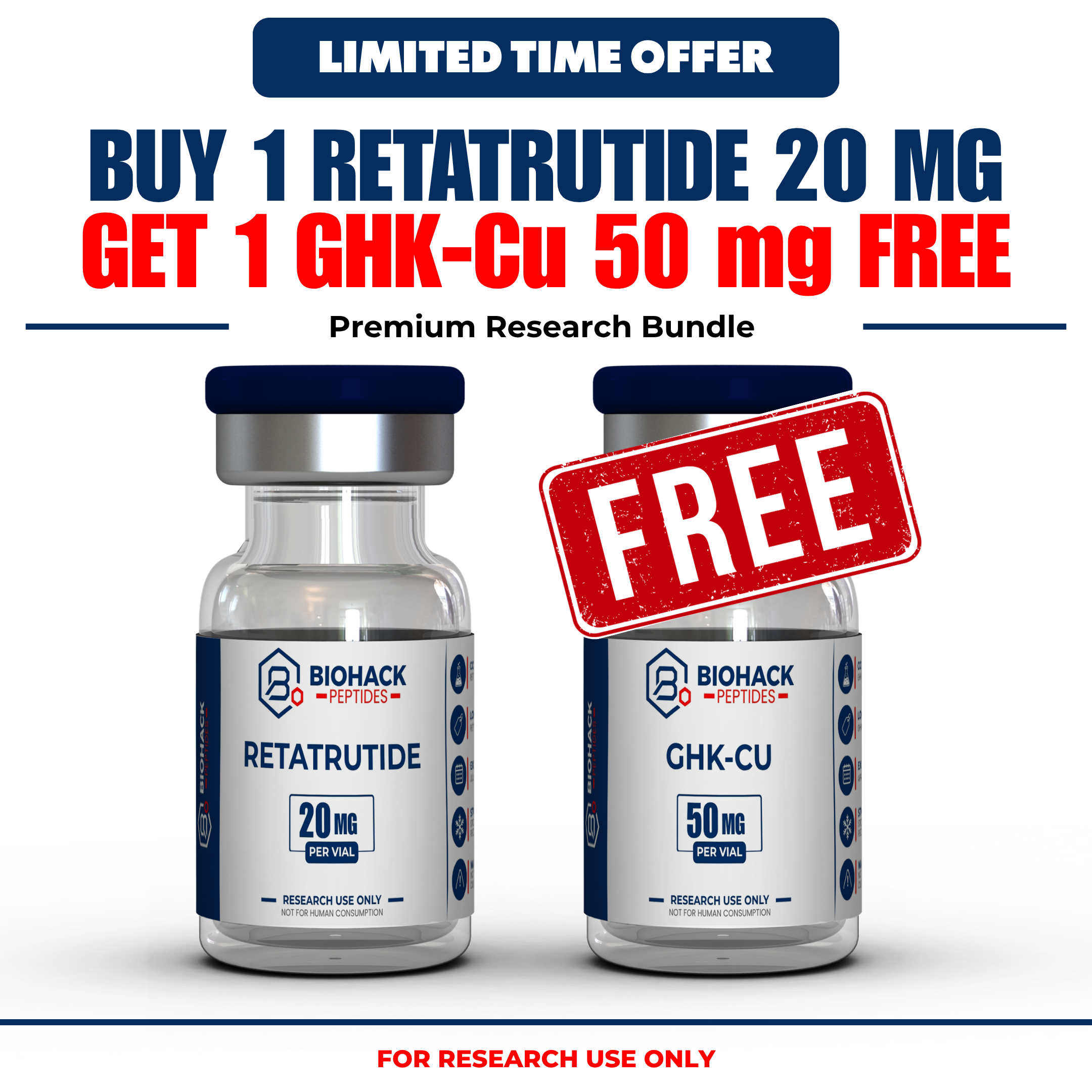 Retatrutide 20 mg and GHK-Cu promotional research bundle